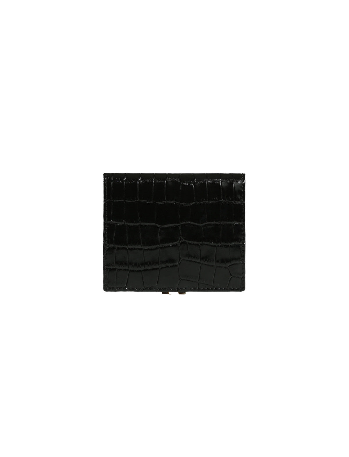 STRATHBERRY Crescent Wallet in Embossed Croc Black