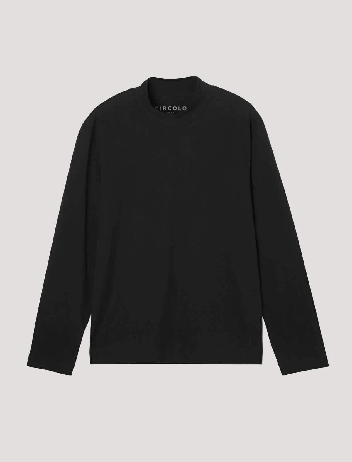 CIRCOLO 1901 Cashmere Touch Long Sleeve T-Shirt in Black