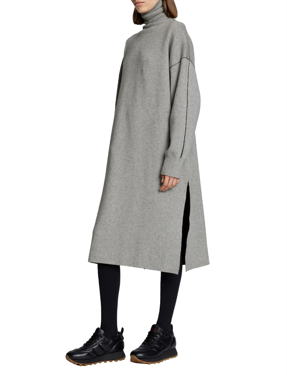 Proenza Schouler White Label Cashmere Blend Turtleneck Dress in Grey