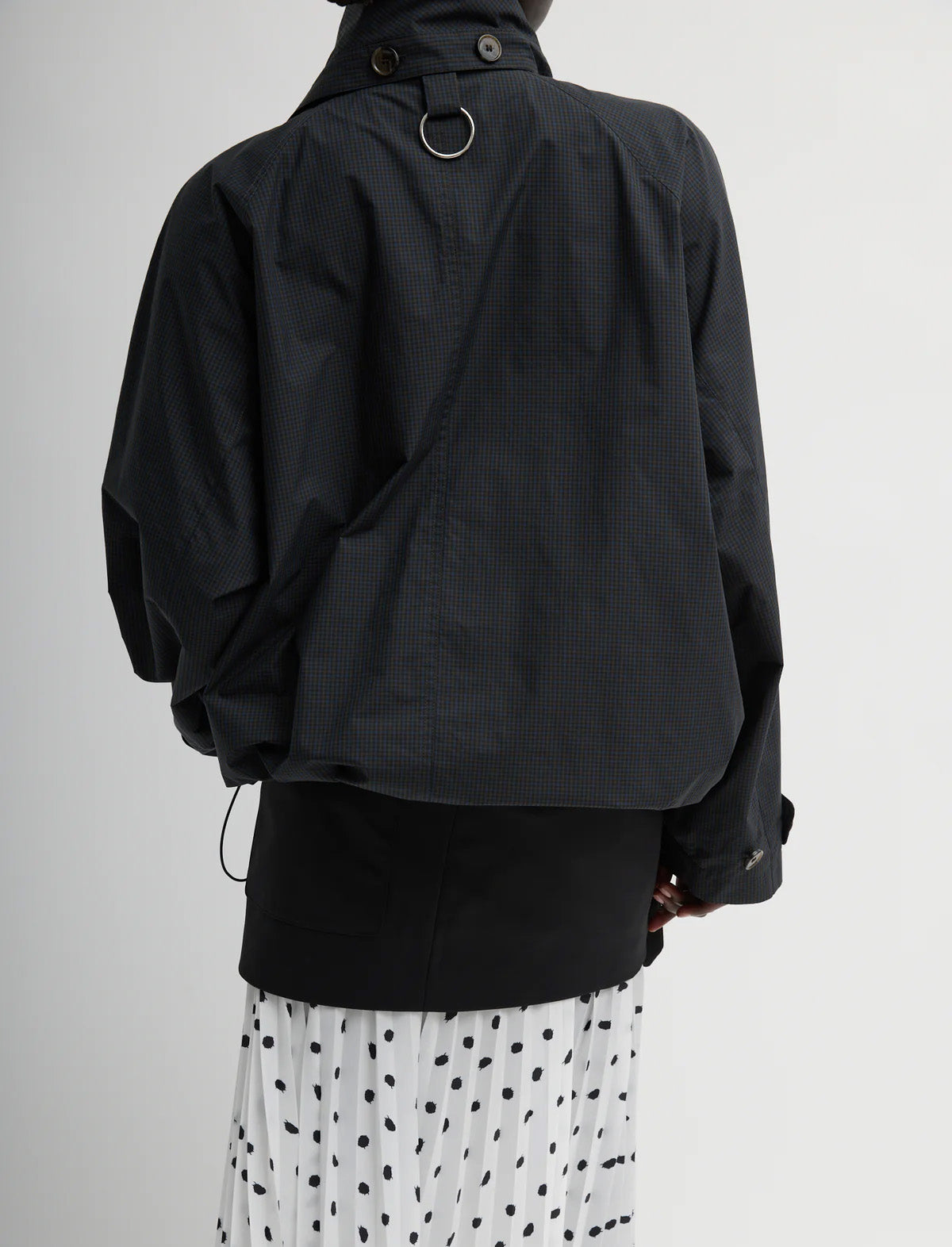 TIBI Charles Menswear Trench Anorak in Navy Multi