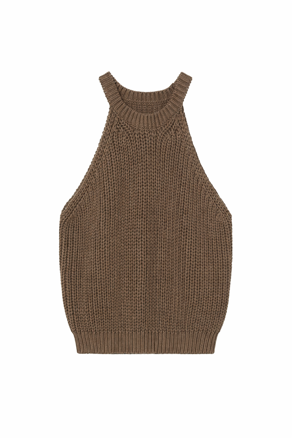 ORR Halter Neck Knit in Khaki Brown