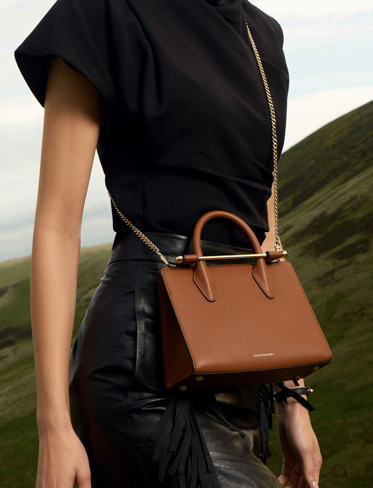 STRATHBERRY Mini Tote Bag in Chestnut