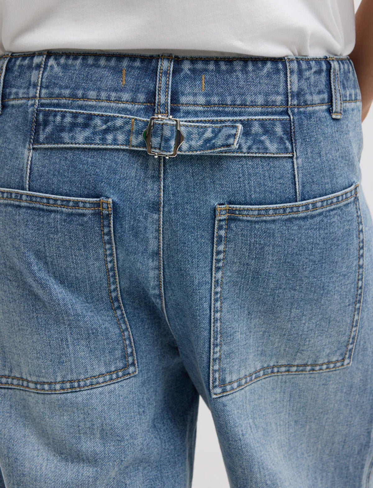 TIBI Classic Wash Denim Fischer Jean in Classic Blue