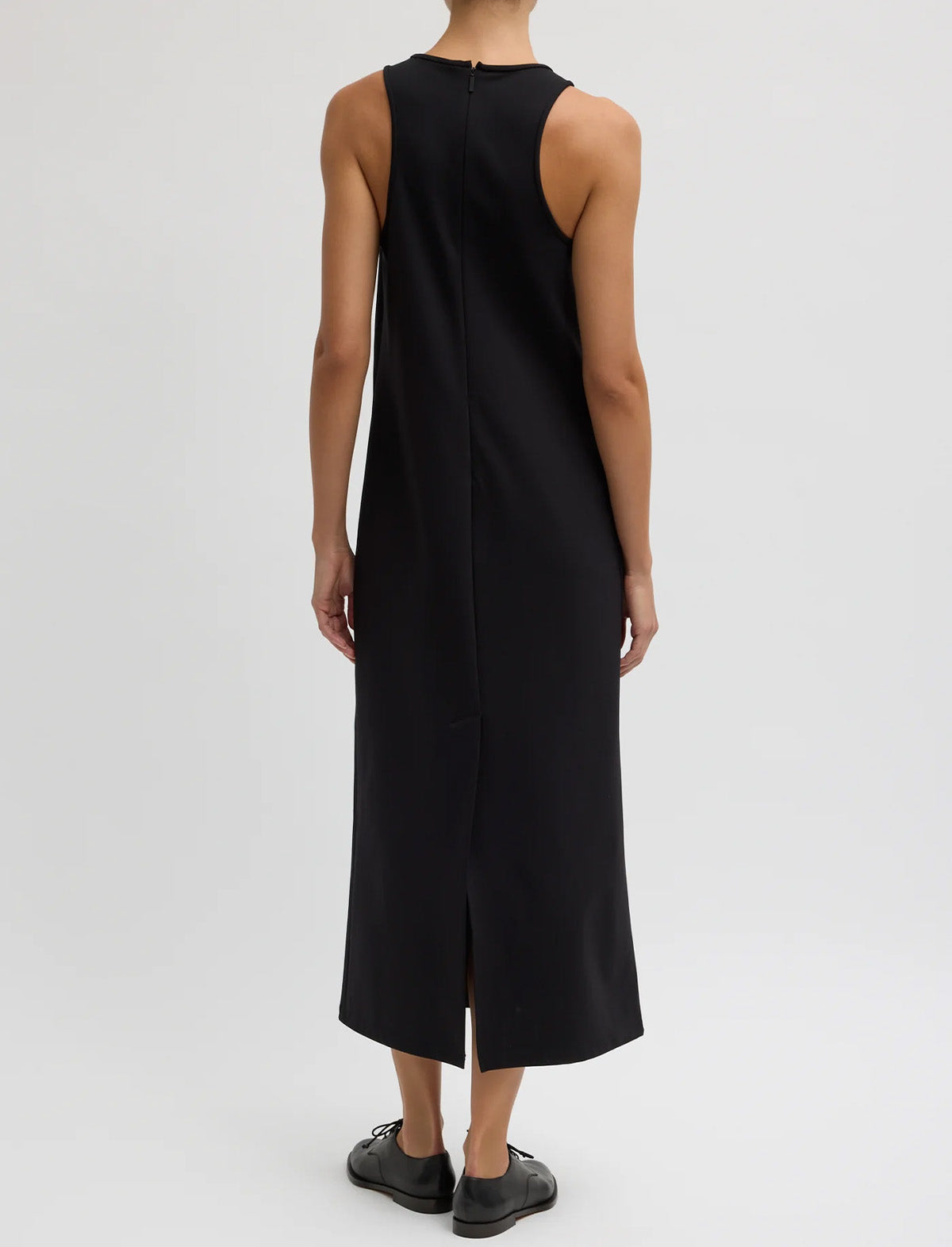 TIBI Compact Ultra Stretch Knit Sleeveless Dress in Black
