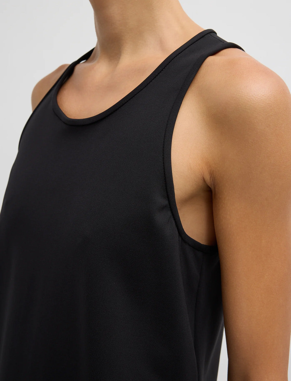 TIBI Compact Ultra Stretch Knit Sleeveless Dress in Black