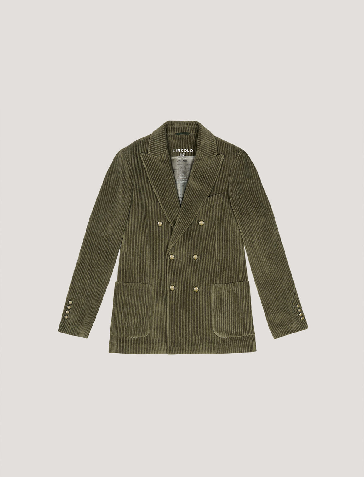 CIRCOLO 1901 Corduroy Double-Breasted Jacket In Muschio