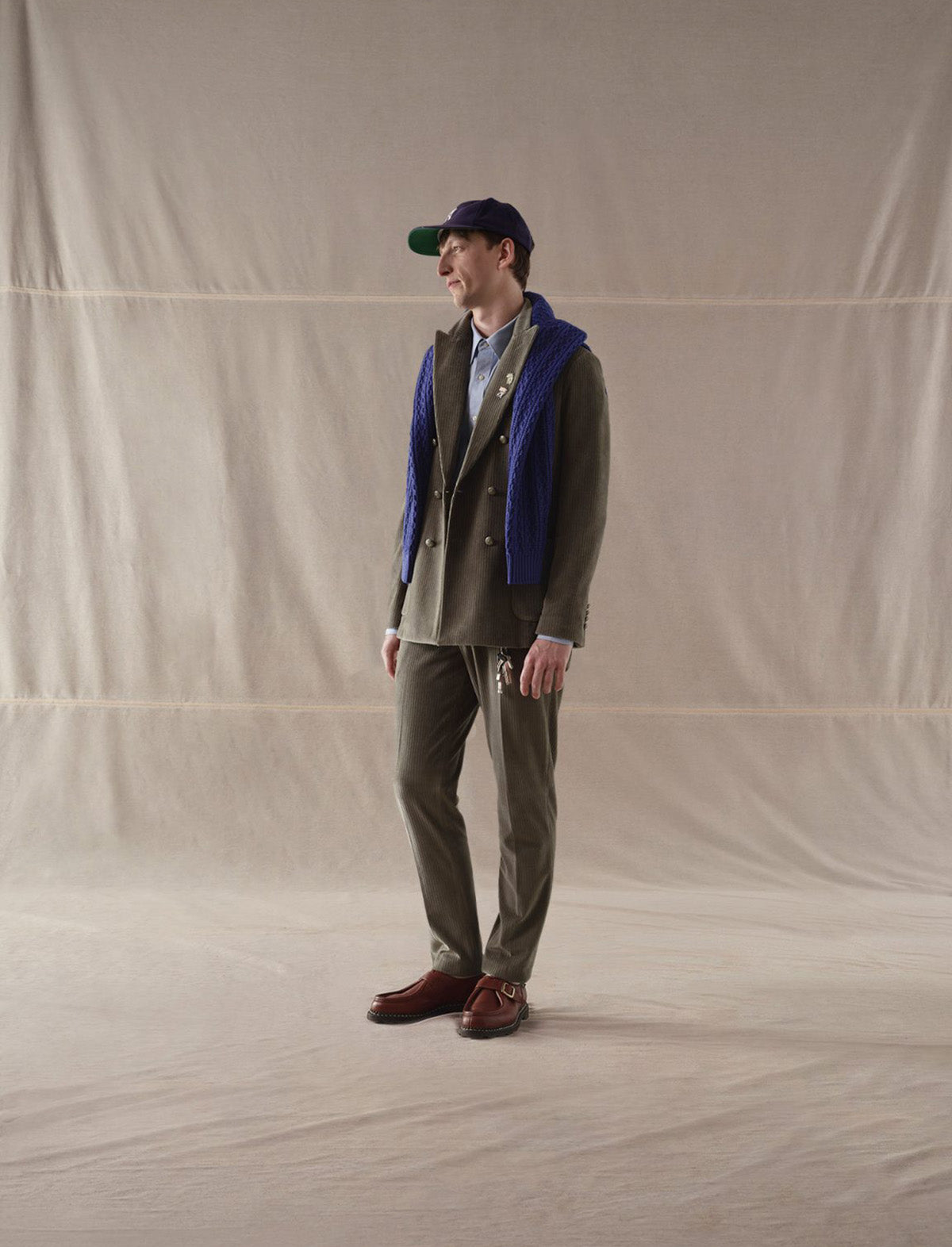 CIRCOLO 1901 Corduroy Double-Breasted Jacket In Muschio