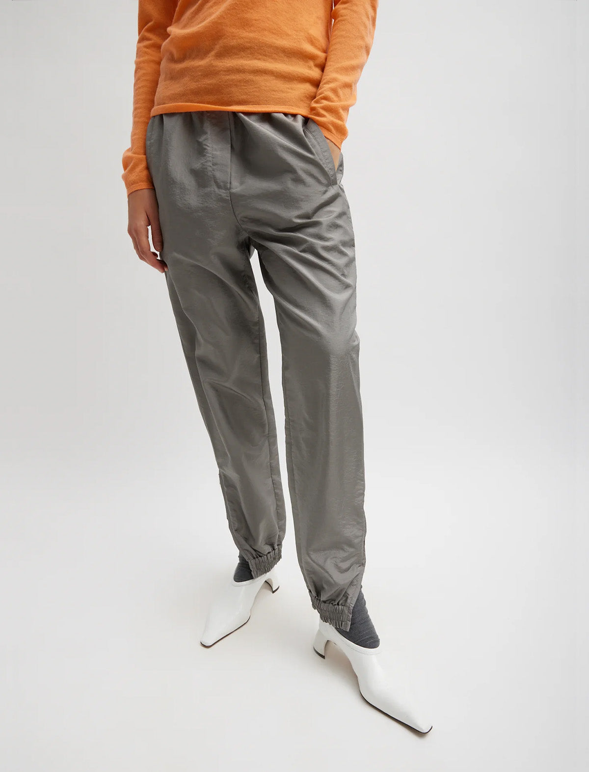 TIBI Crispy Nylon Kat Jogger in Grey