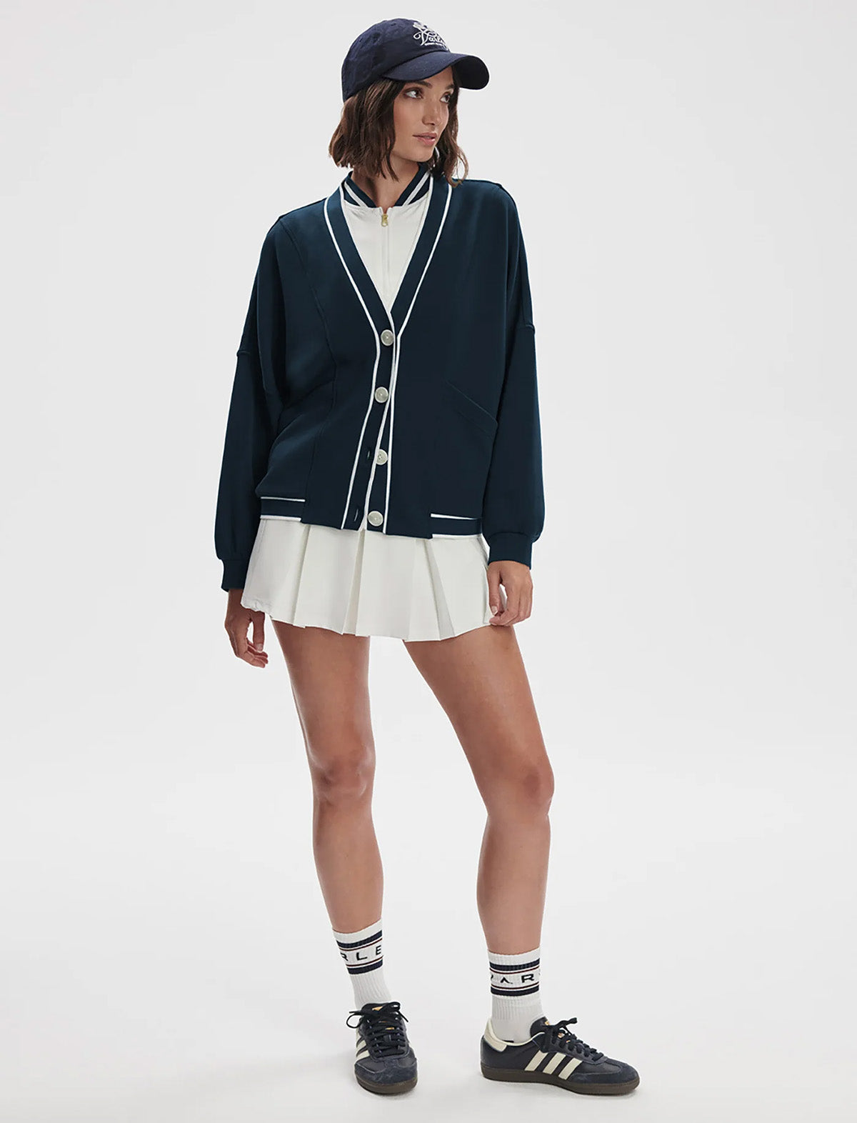 VARLEY Decker Off-Court Cardigan in Navy