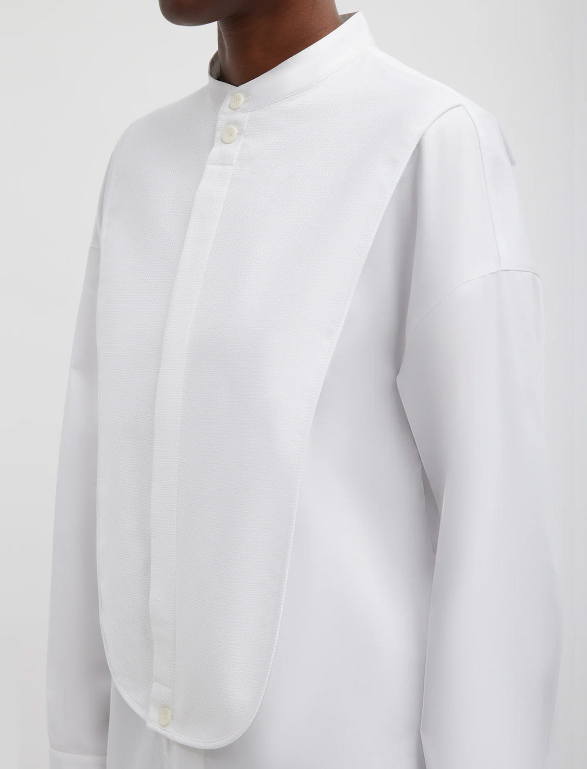 TIBI Eco Poplin Tuxedo Shirt in White