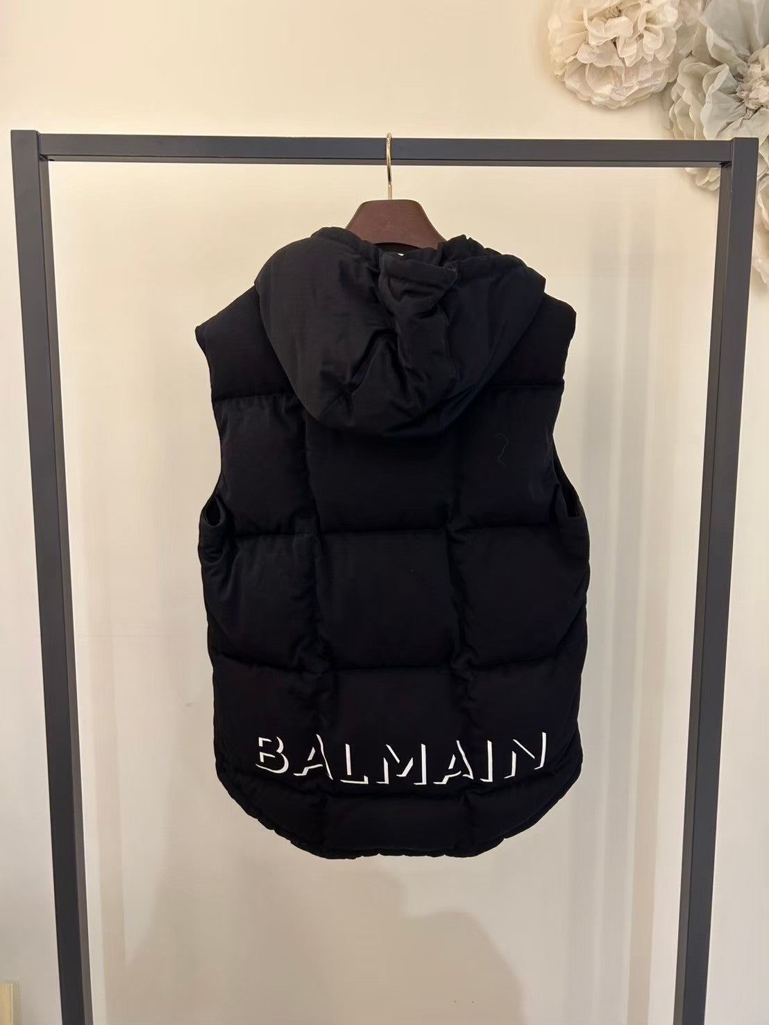 BALMAIN  Padded Quilted Shell Hooded Gilet