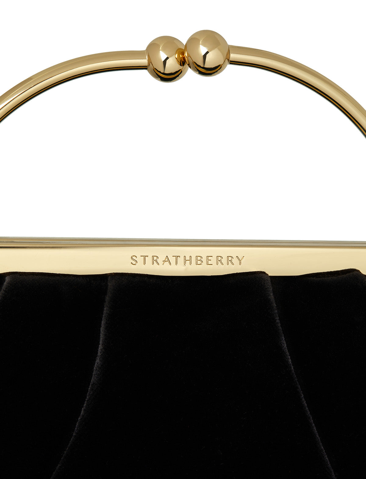 STRATHBERRY Frame Clutch Velvet In Black