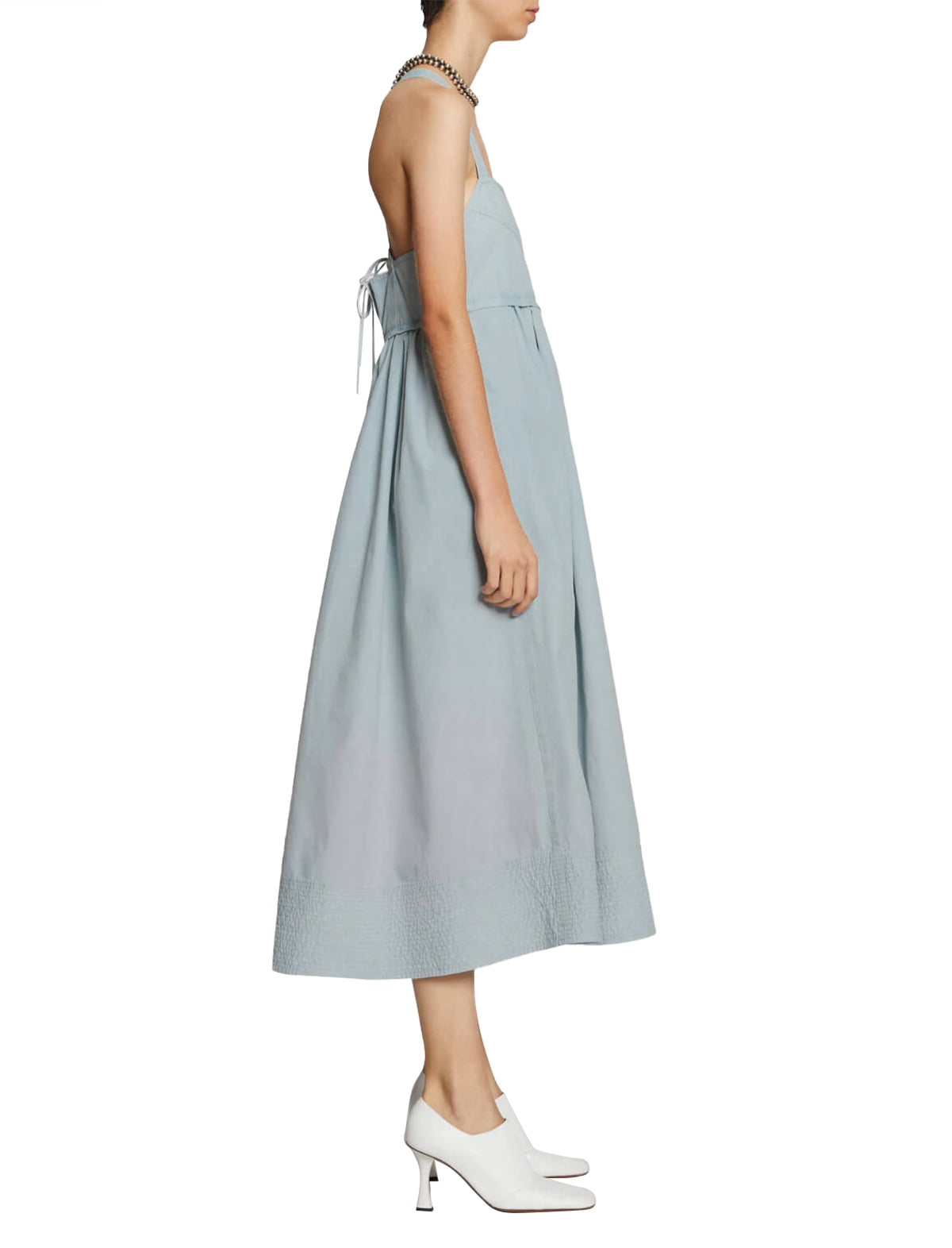 PROENZA SCHOULER WHITE LABEL Washed Apron Dress In Seal Grey
