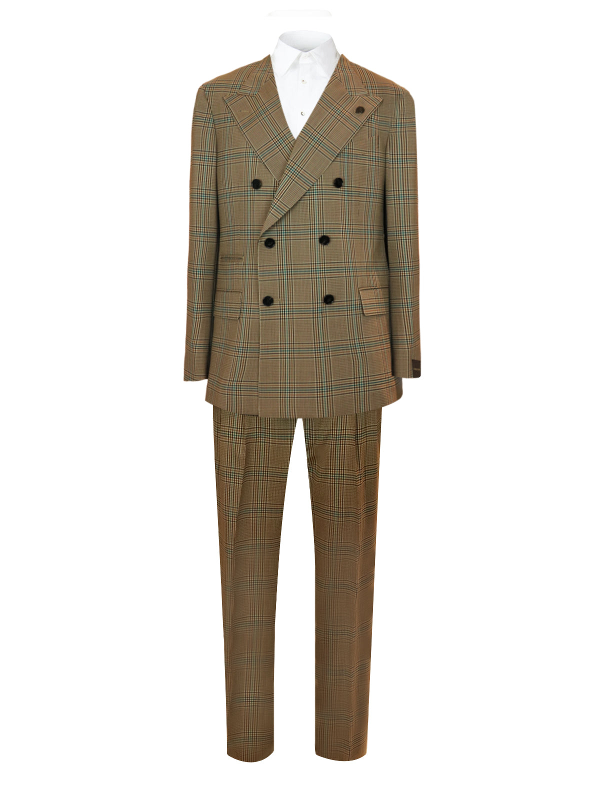 GABRIELE PASINI 2-Piece Plaid Check Suit in Multi/ Brown