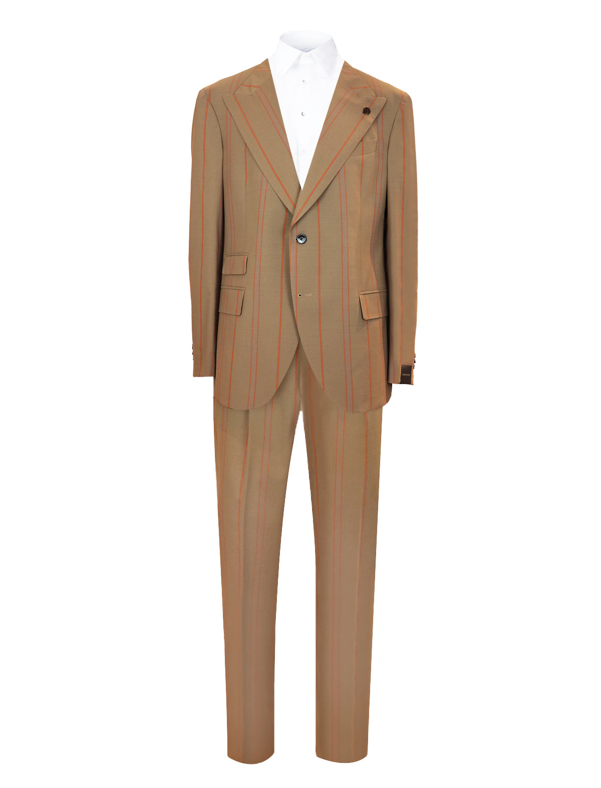 GABRIELE PASINI 2-Piece Milano Striped Suit in Marrone/ Multi