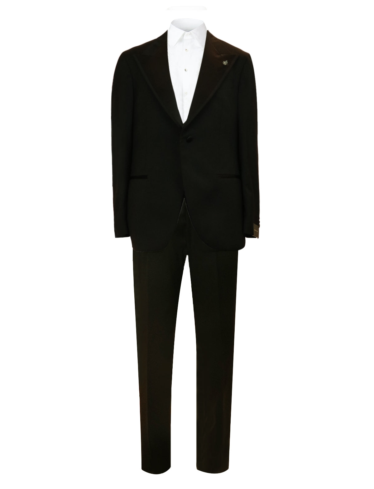 GABRIELE PASINI 2-Piece Formal Suit With Satin Revers In Black