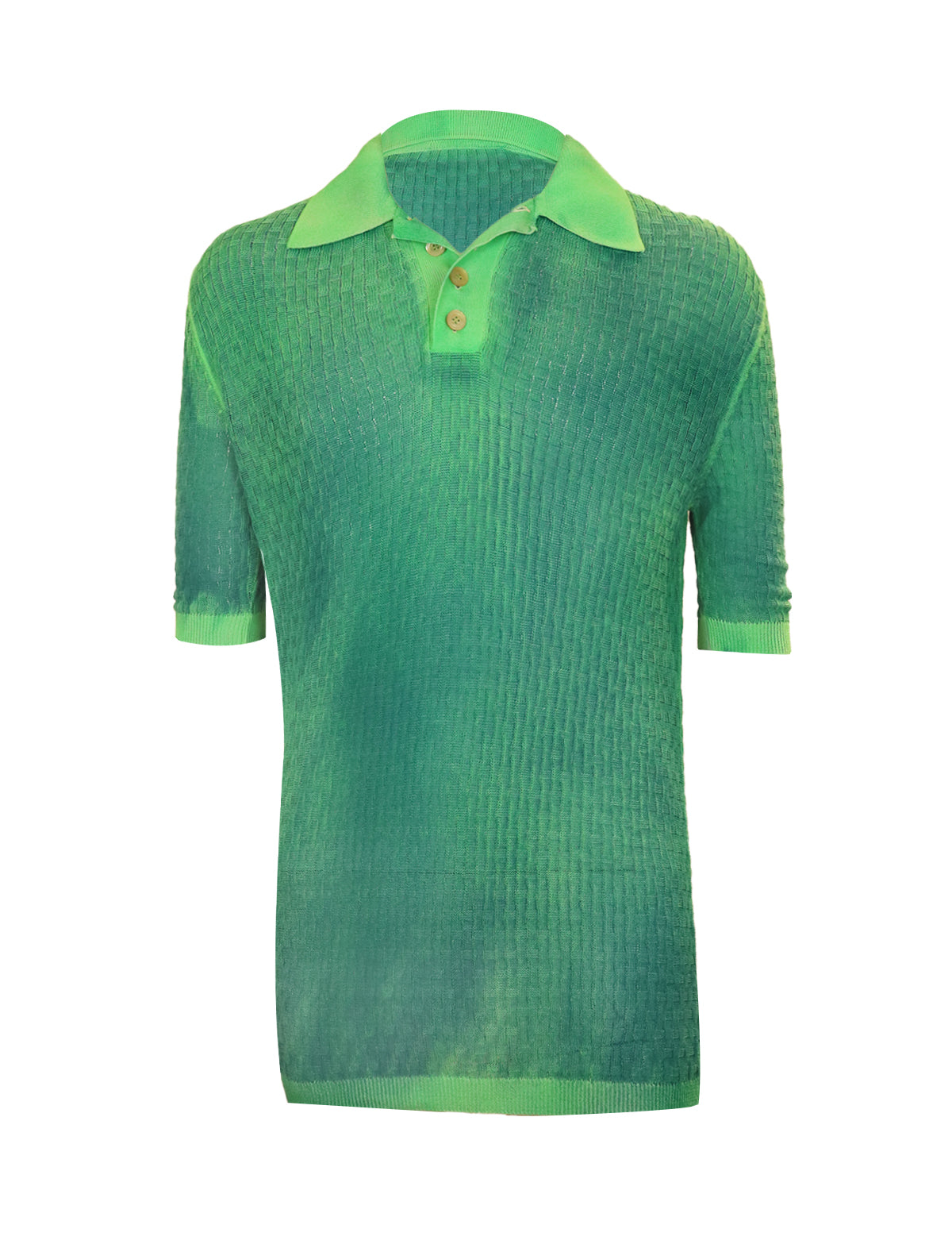 GABRIELE PASINI Tie-Dye Polo Shirt in Blue/Green