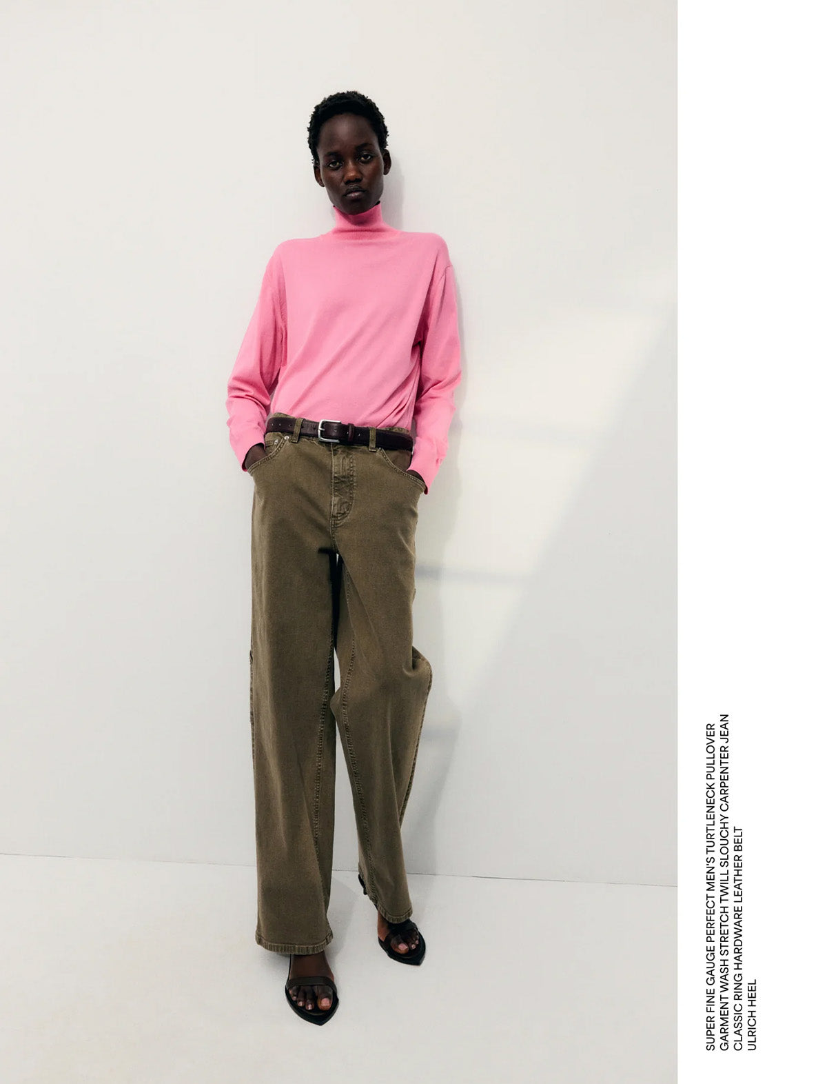 TIBI Garment Wash Stretch Twill Slouchy Carpenter Jean in Brown