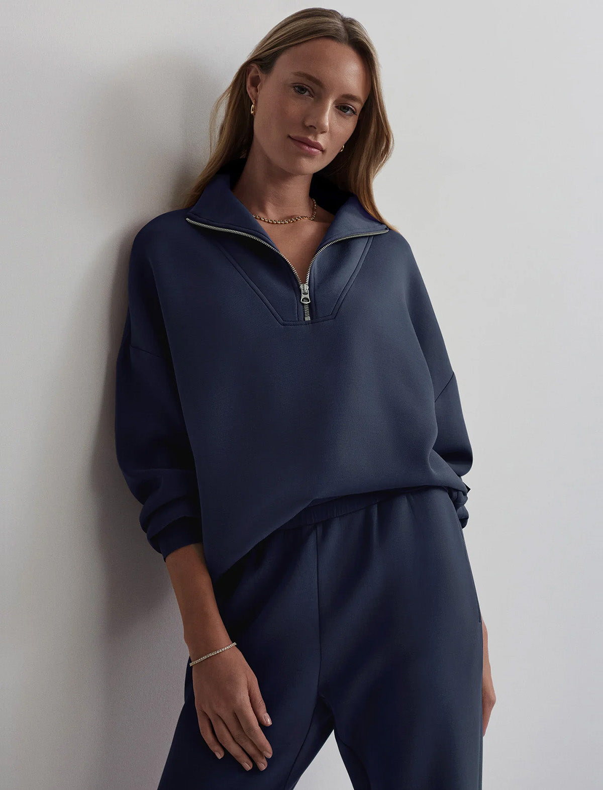 VARLEY Hawley Half-Zip Sweat in Blue Nights