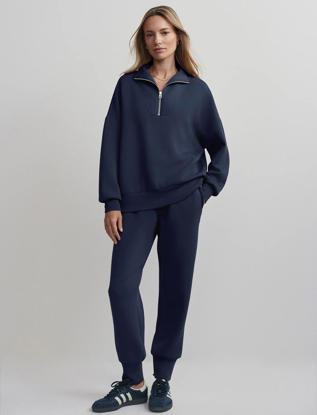 VARLEY Hawley Half-Zip Sweat in Blue Nights