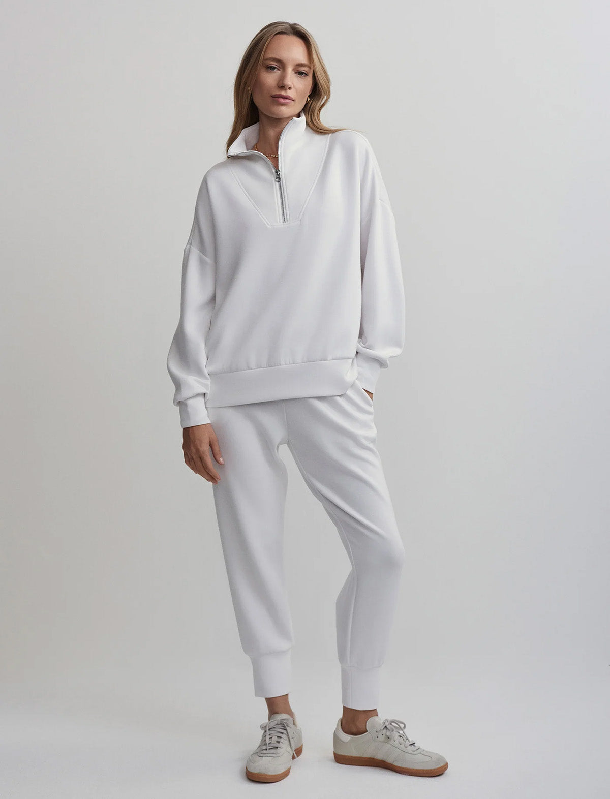 VARLEY Hawley Half-Zip Sweat in White