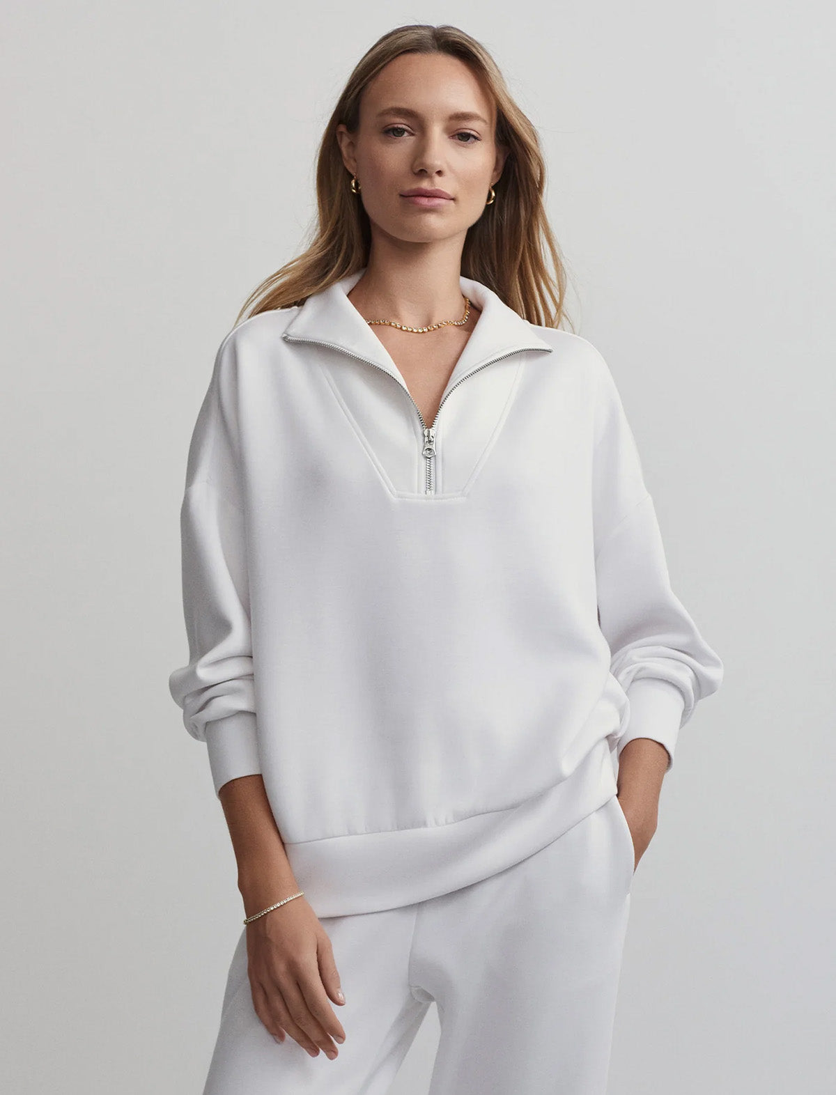 VARLEY Hawley Half-Zip Sweat in White