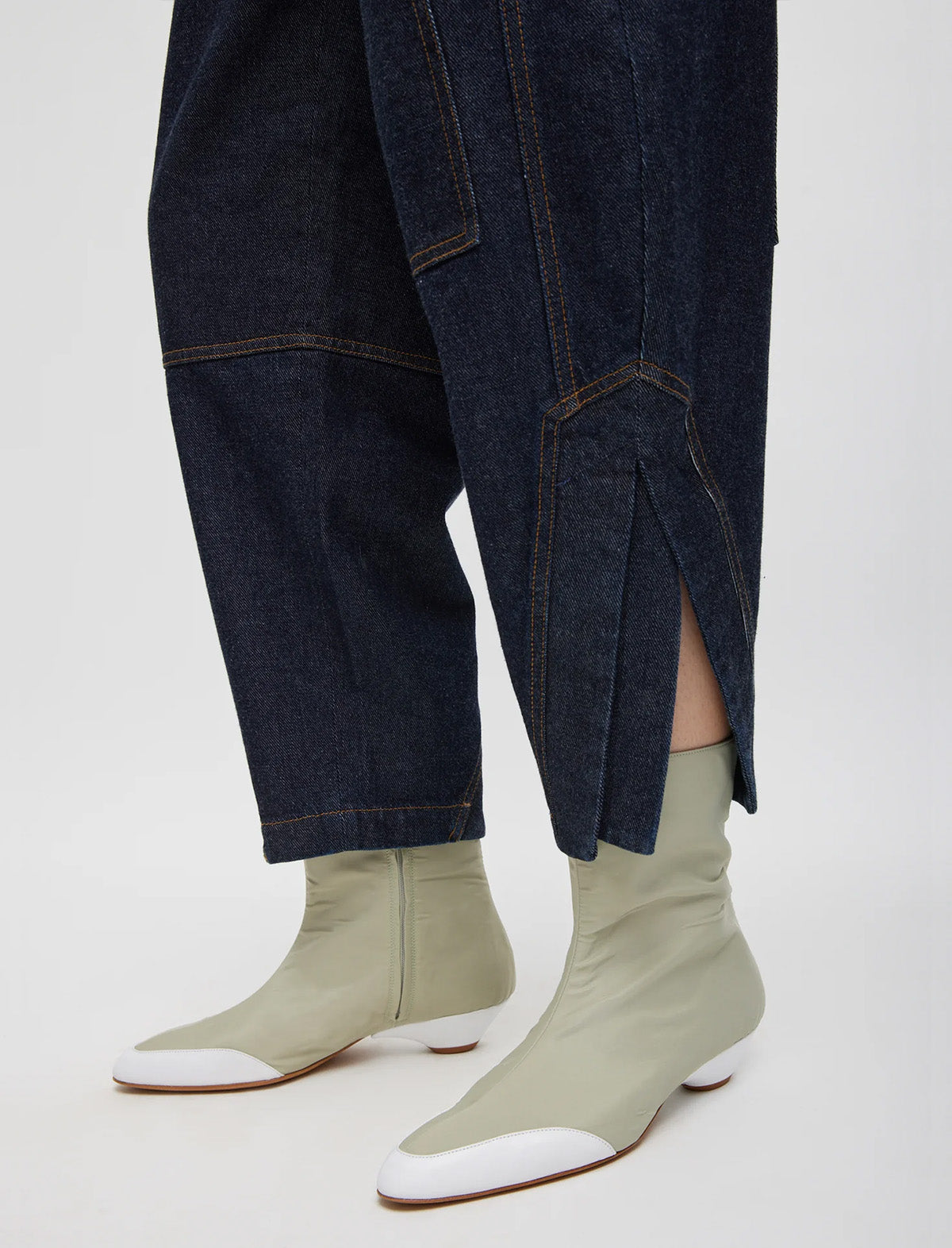 TIBI Indigo Denim Earl Jean in Dark Denim