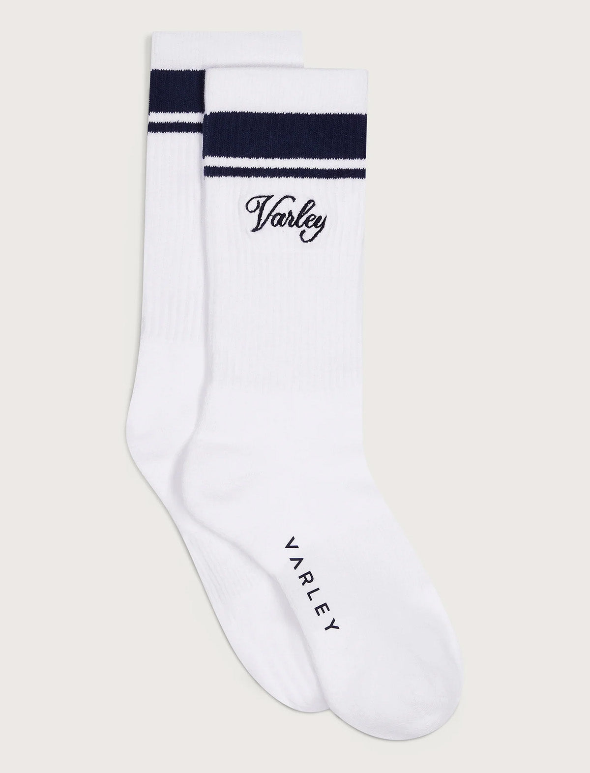 VARLEY Lamar Club Stripe Sock in White/Blue Nights