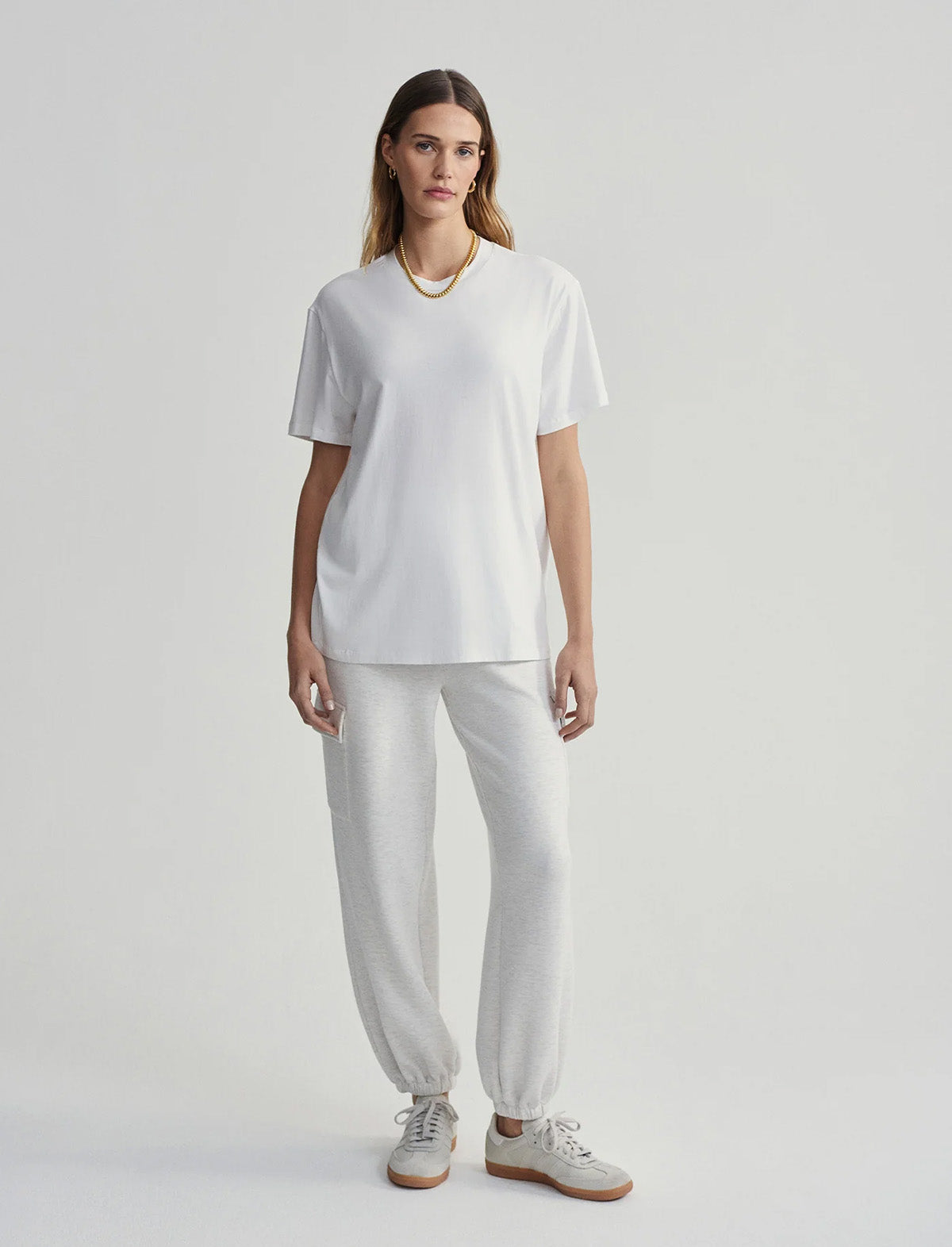 VARLEY Leighton Boyfriend Tee in White