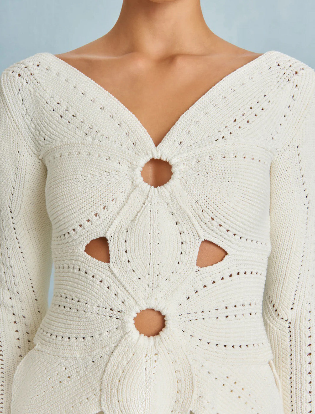 CULT GAIA Lule Crochet Top In Off White