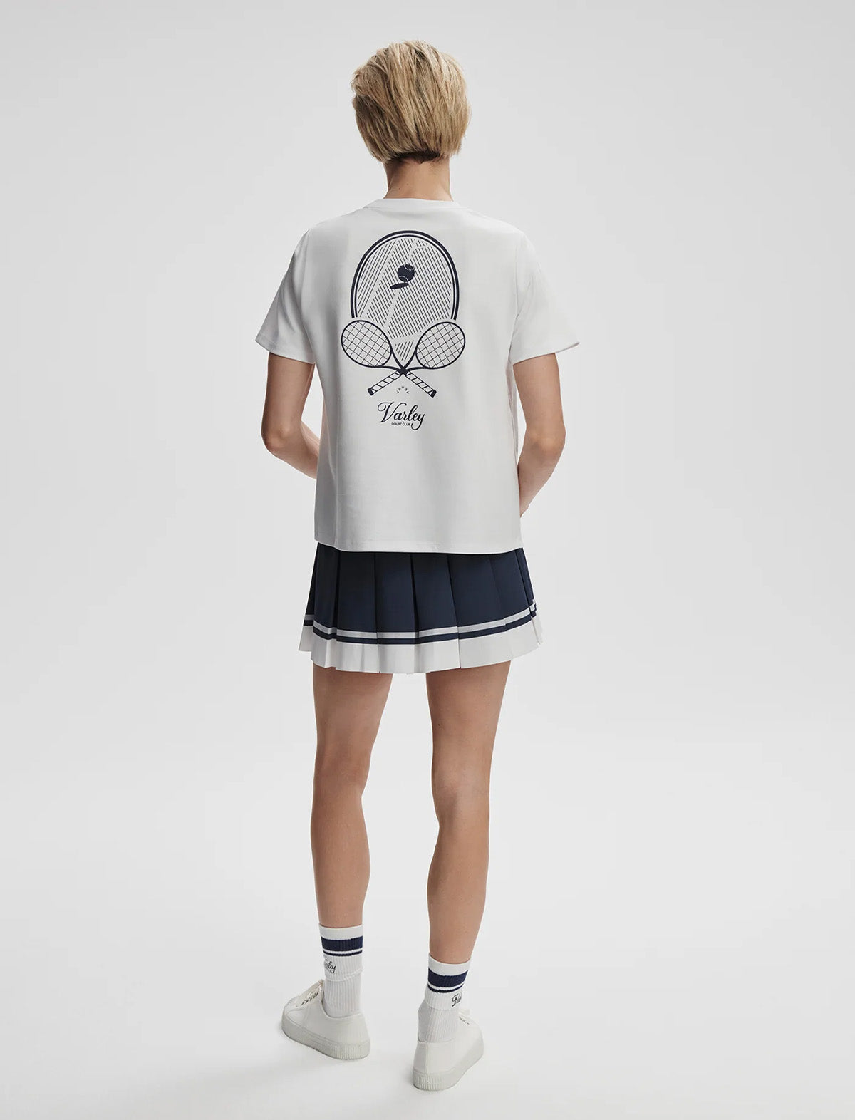 VARLEY Mattie Branded Tee in White
