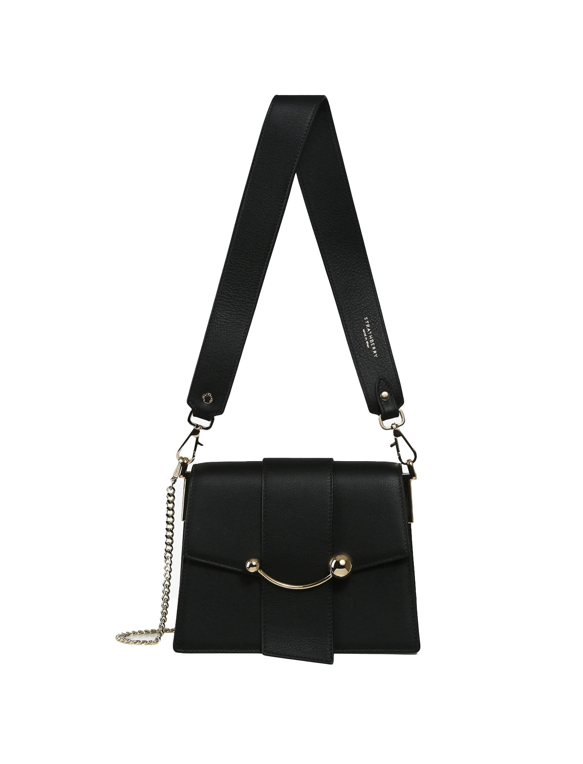 STRATHBERRY Box Crescent Bag in Black