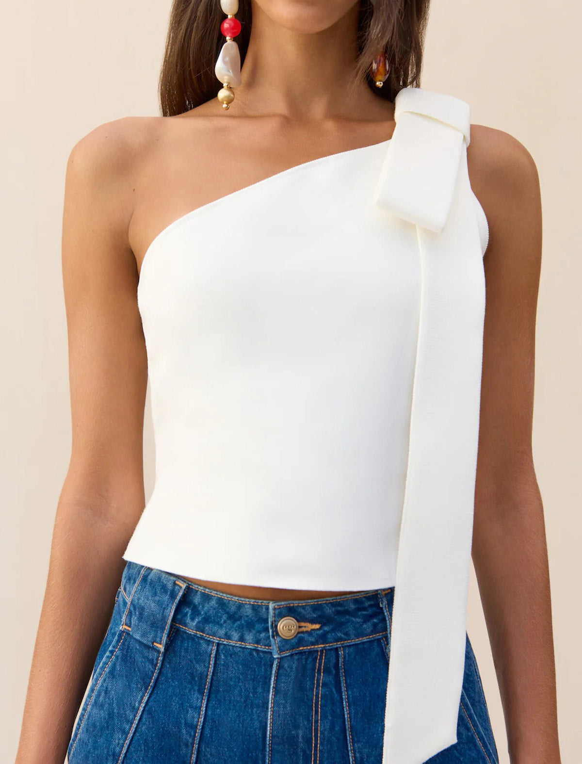 CULT GAIA Nomi Knit Top In Off White