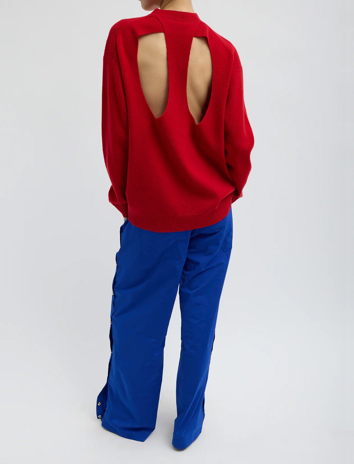 TIBI Nylon Snap Pull On Jogger in Blue