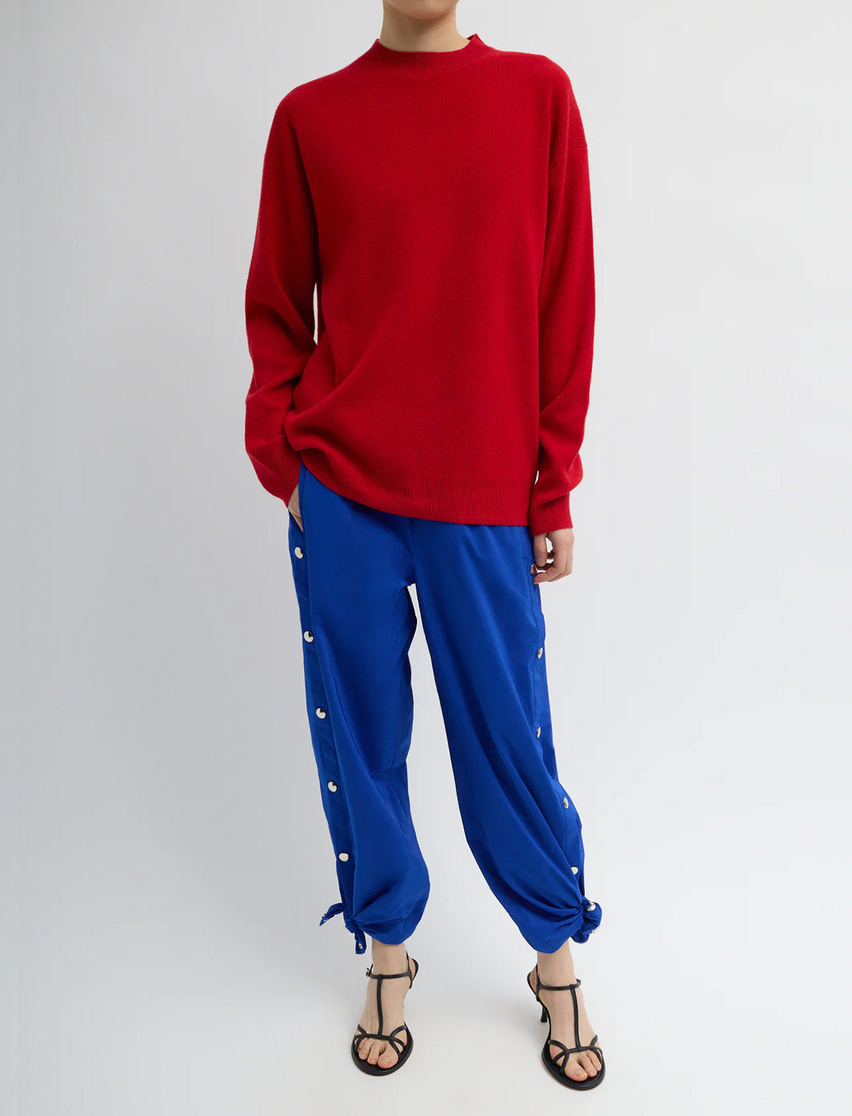 TIBI Nylon Snap Pull On Jogger in Blue