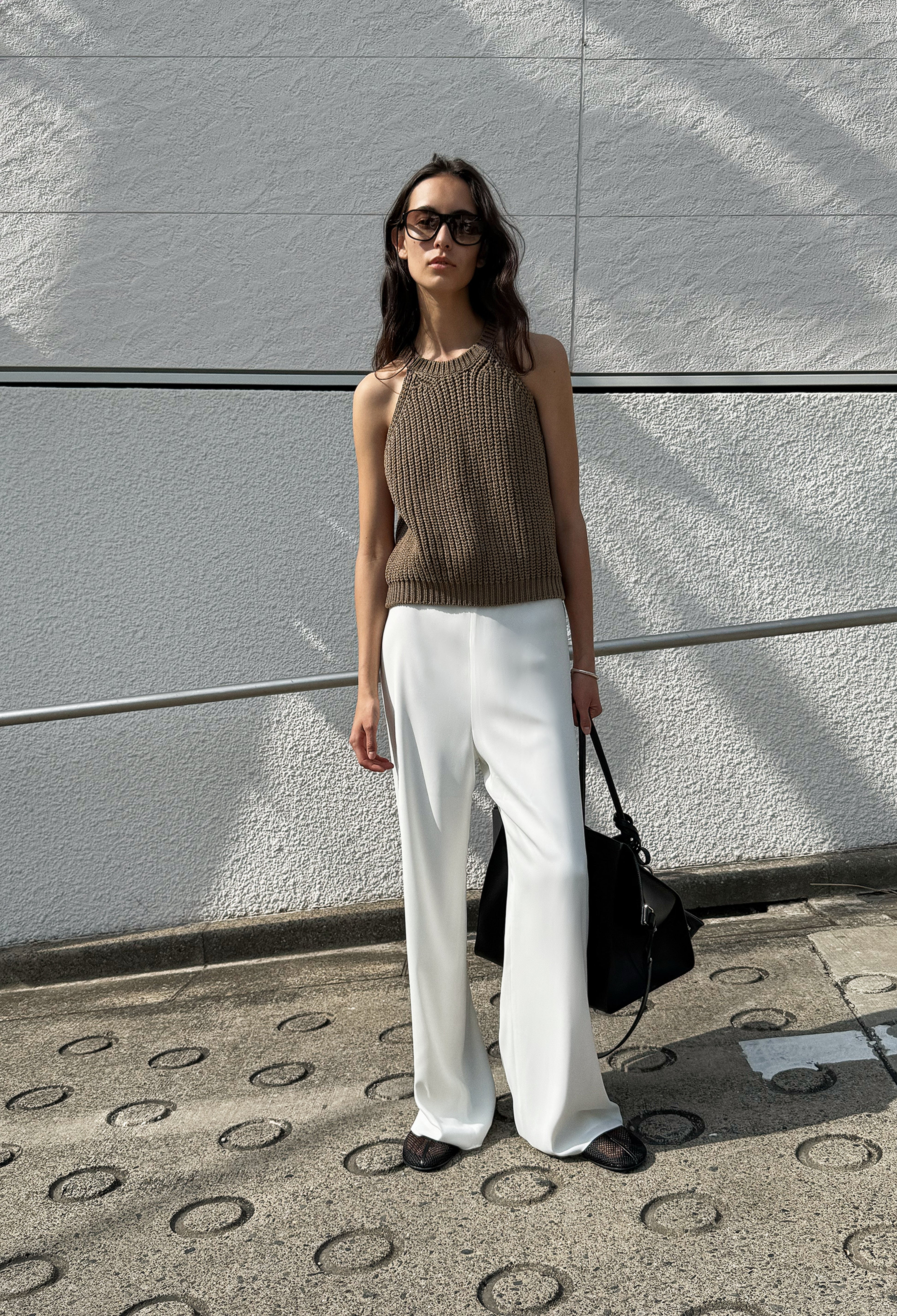 ORR Halter Neck Knit in Khaki Brown