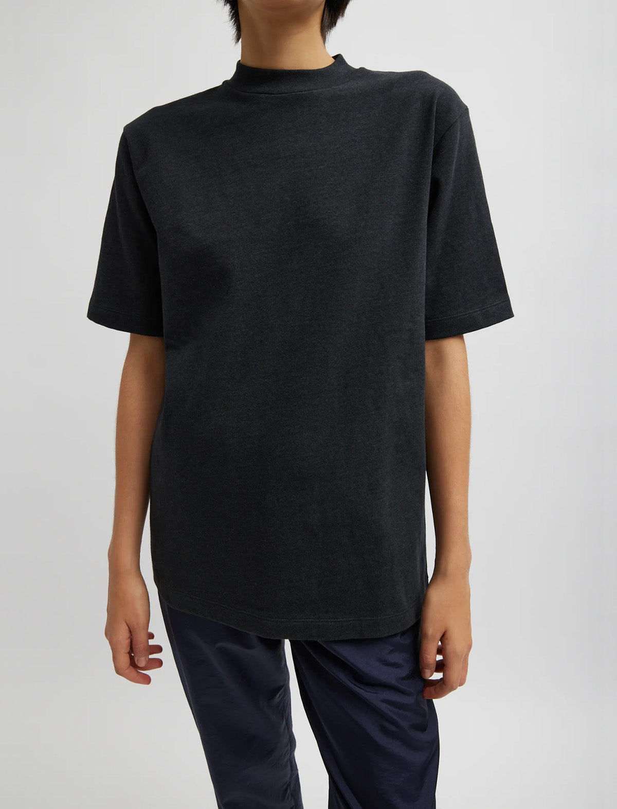 TIBI Perfect Unisex T-Shirt in Charcoal Grey