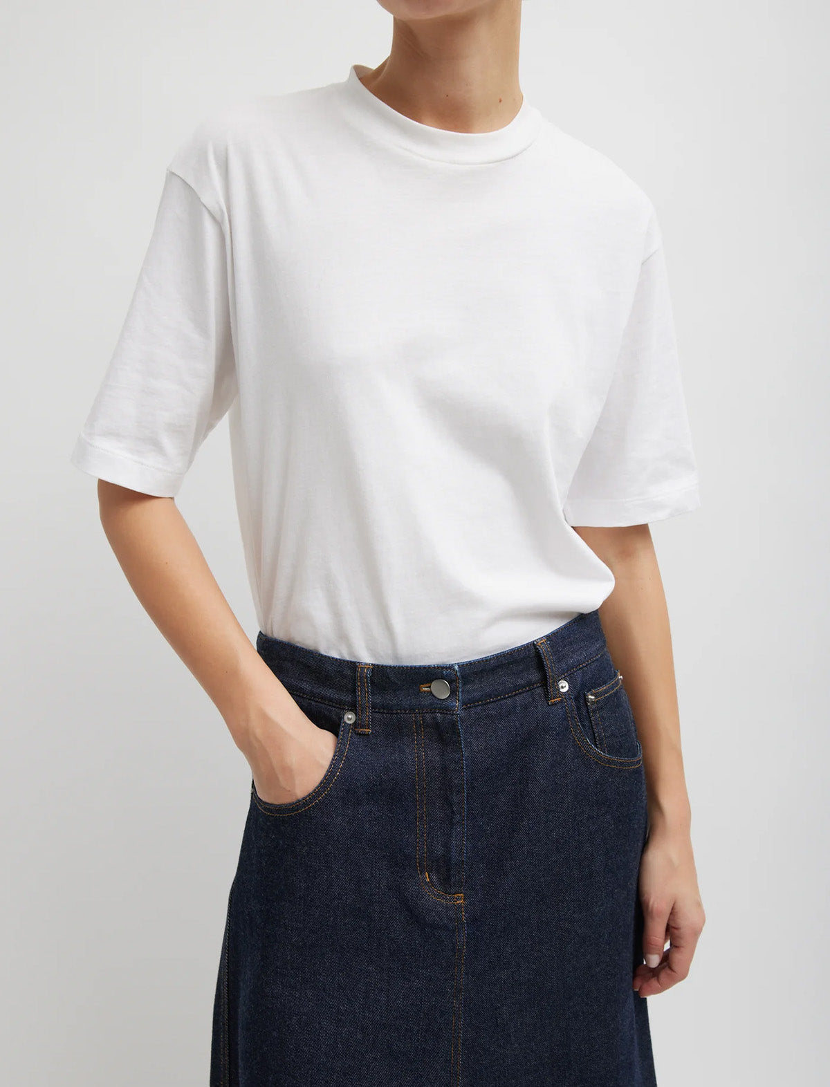 TIBI Perfect Unisex T-Shirt in White