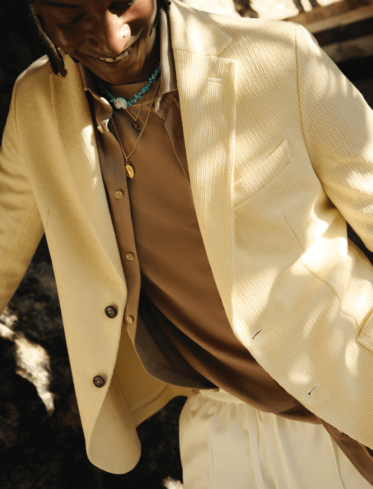 CIRCOLO 1901 Single-Breasted Textured Blazer in Sand Naturale