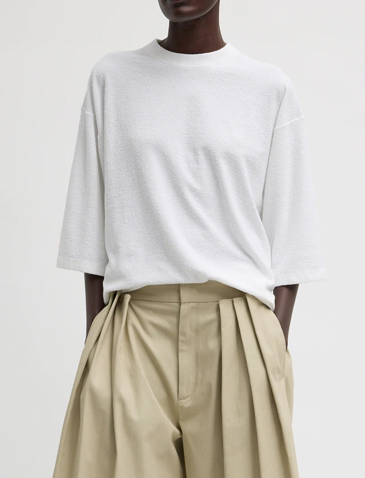 TIBI Sable Oversized Easy T-Shirt in White