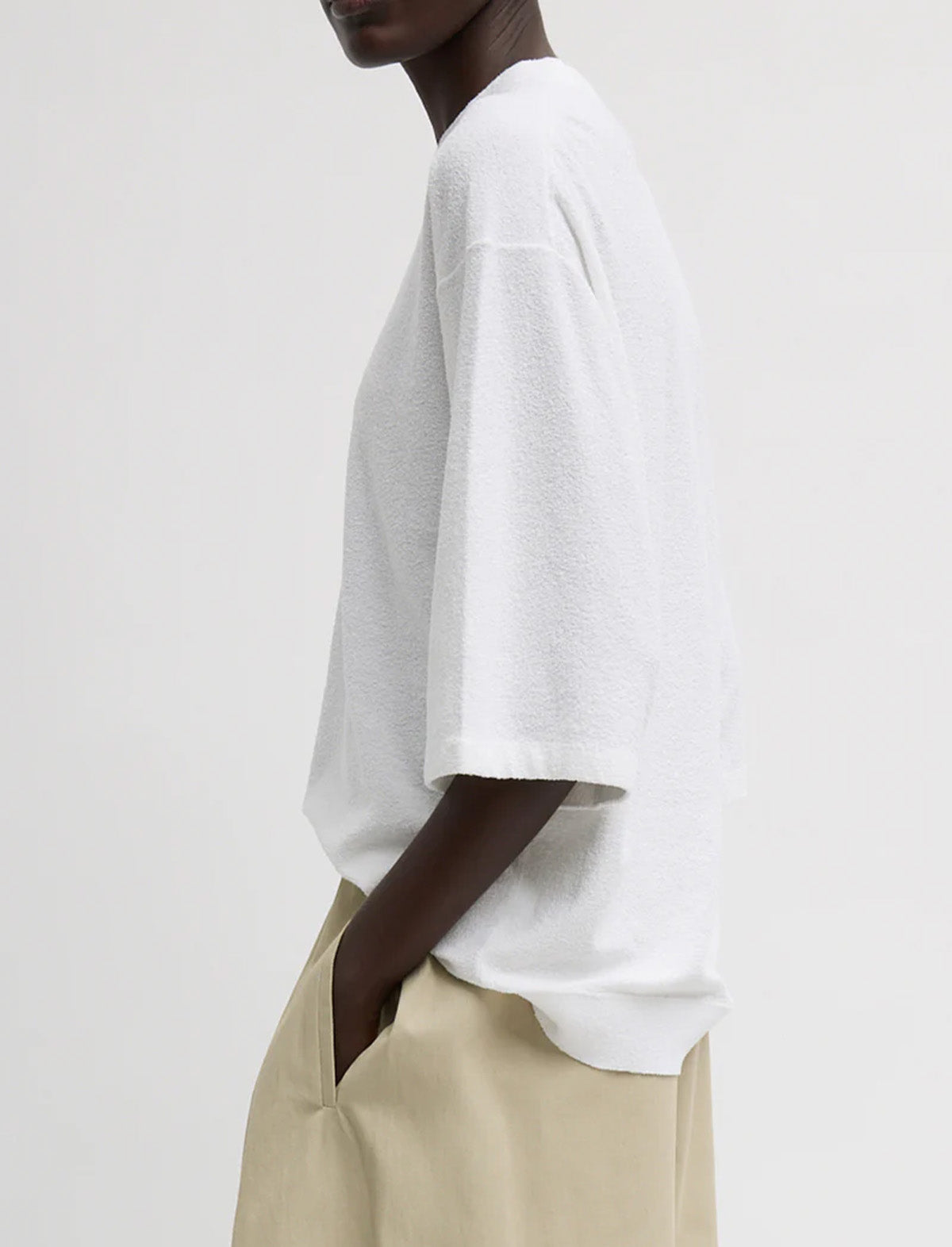 TIBI Sable Oversized Easy T-Shirt in White