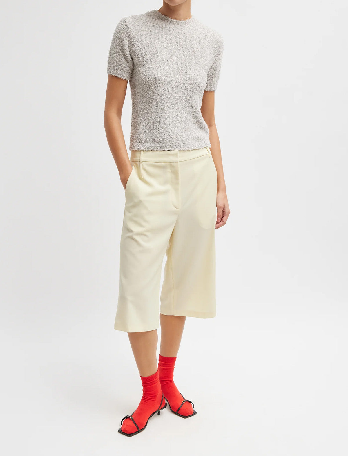 TIBI Serviette Baby T-Shirt in Grey