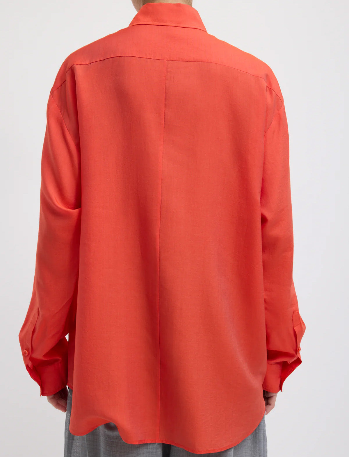 TIBI Silk Voile Easy Pintucked Shirt in Red