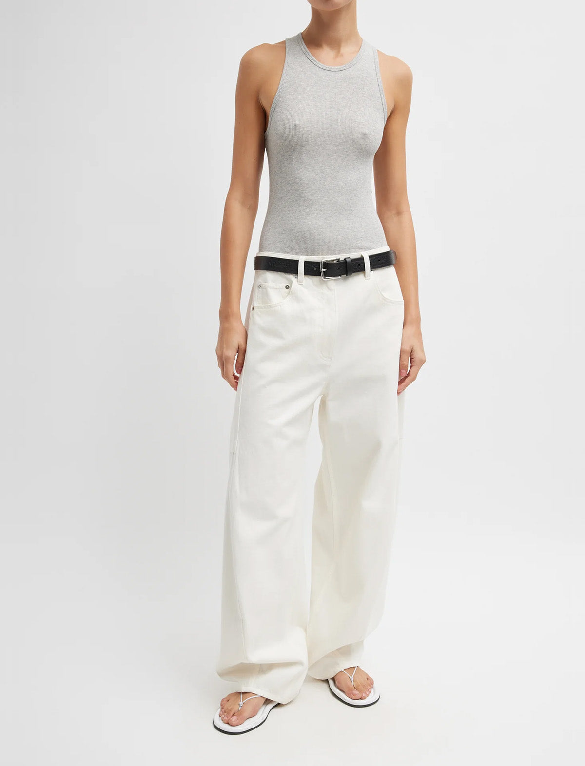 TIBI Spring Denim Sid Jean in White