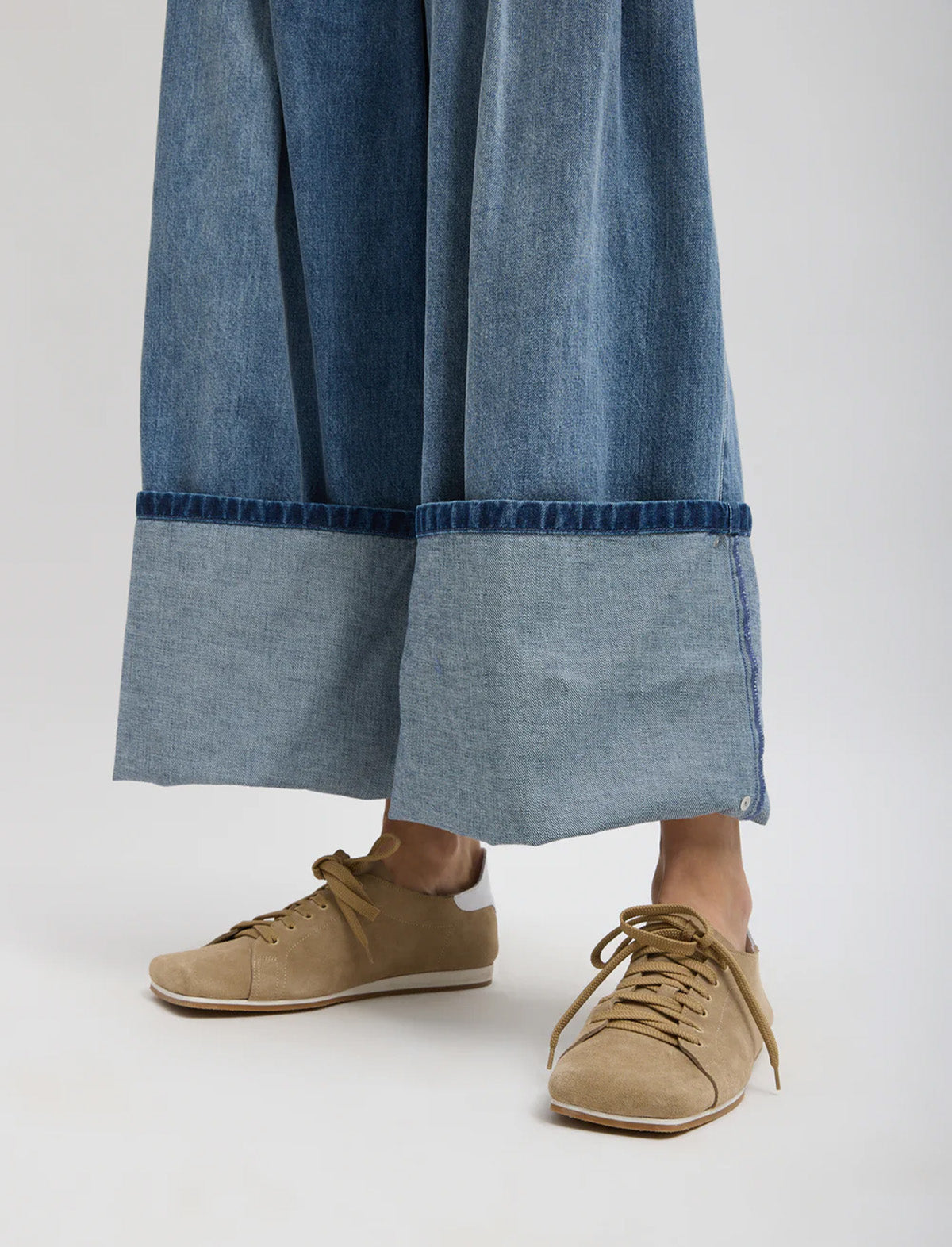 TIBI Spring Denim Triple Pleat Jean in Classic Blue