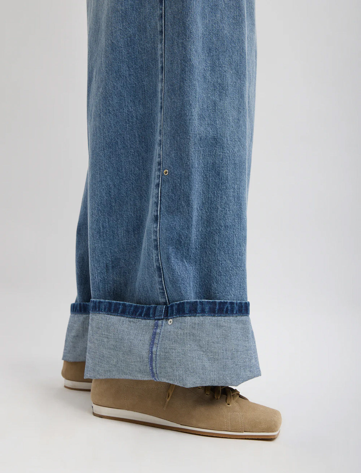 TIBI Spring Denim Triple Pleat Jean in Classic Blue