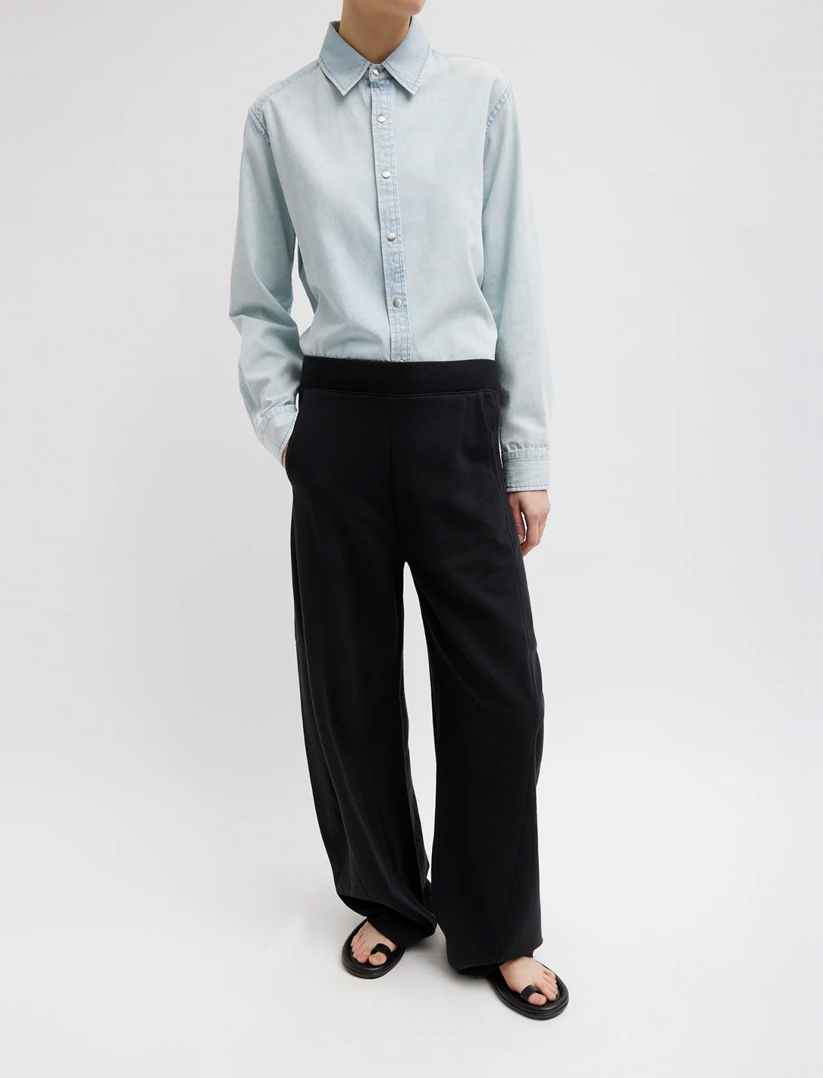 TIBI Summer Sweatshirting Winslow Pant in Black