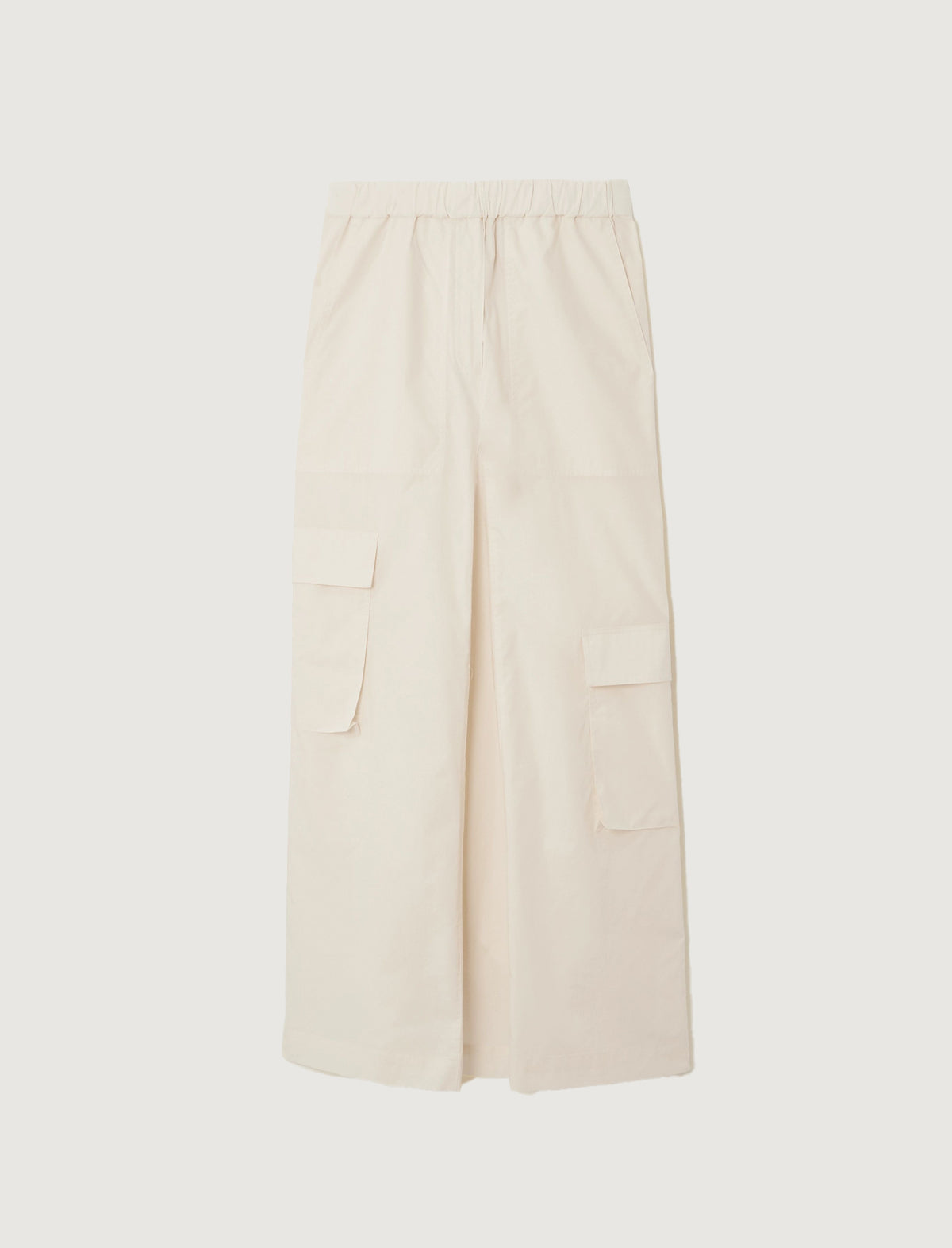 TIBI Vintage Cotton Pull-On Cargo Godet Skirt in Cream