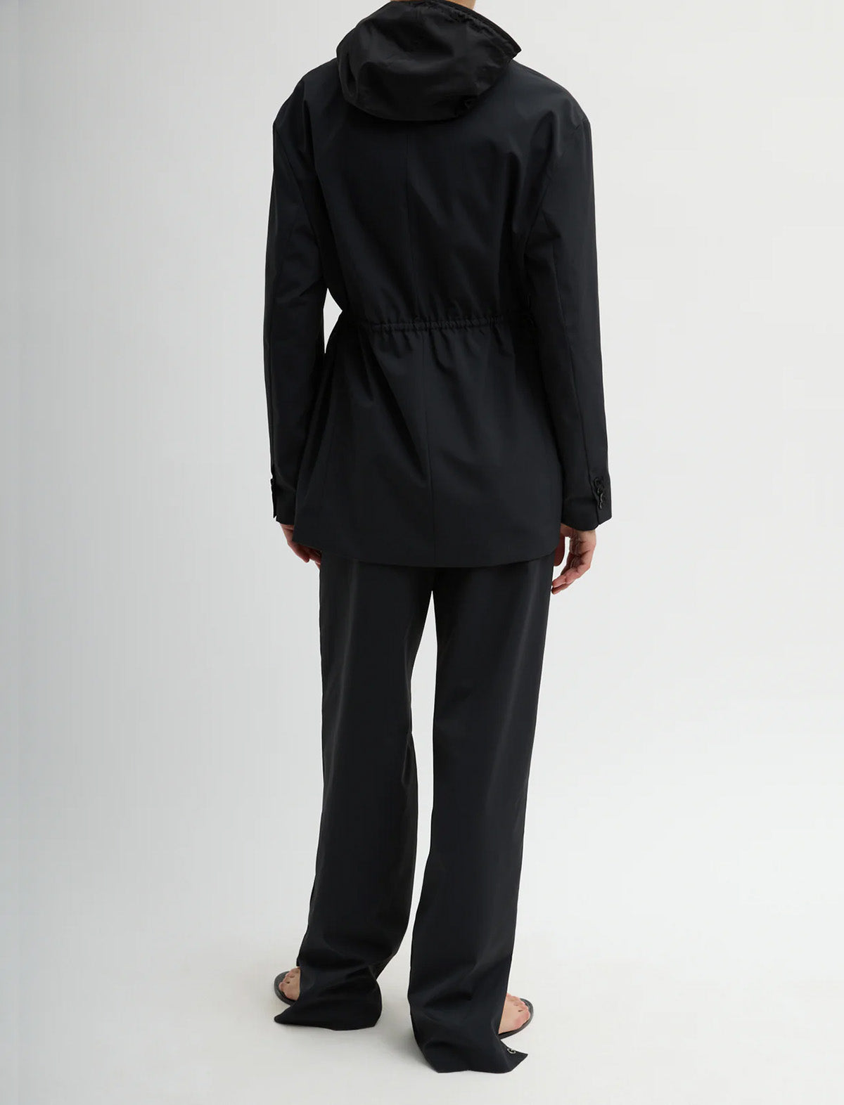 TIBI Tech Suiting Anorak Blazer With Zip Off Vest in Black