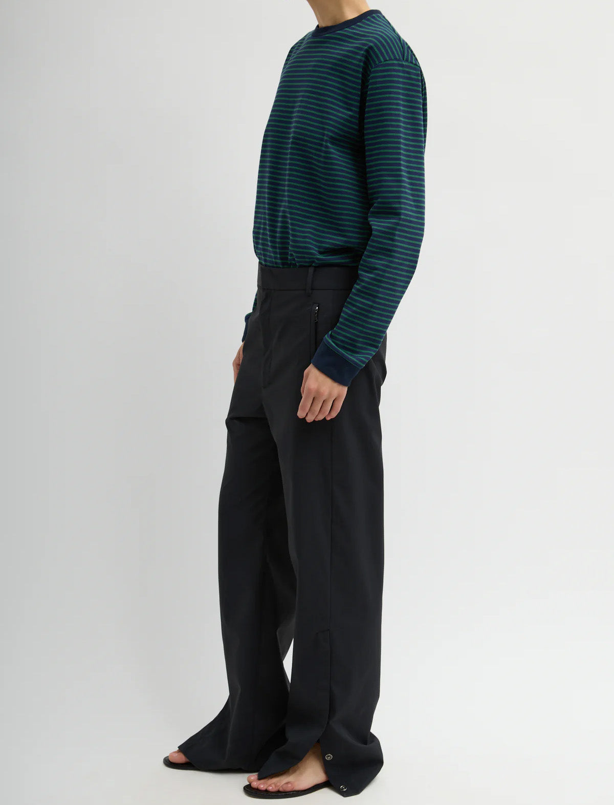 TIBI Tech Suiting Mark Trouser in Black